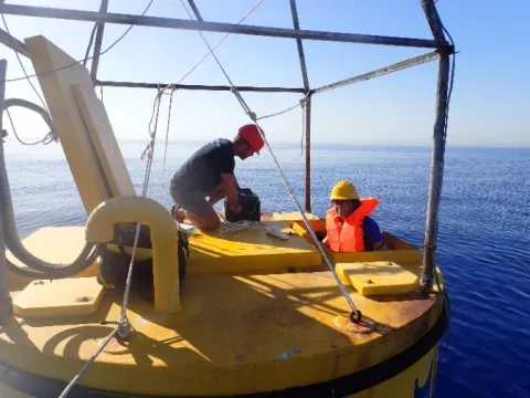 The modular version of the HM Box installed in the buoy at the Use case 4
